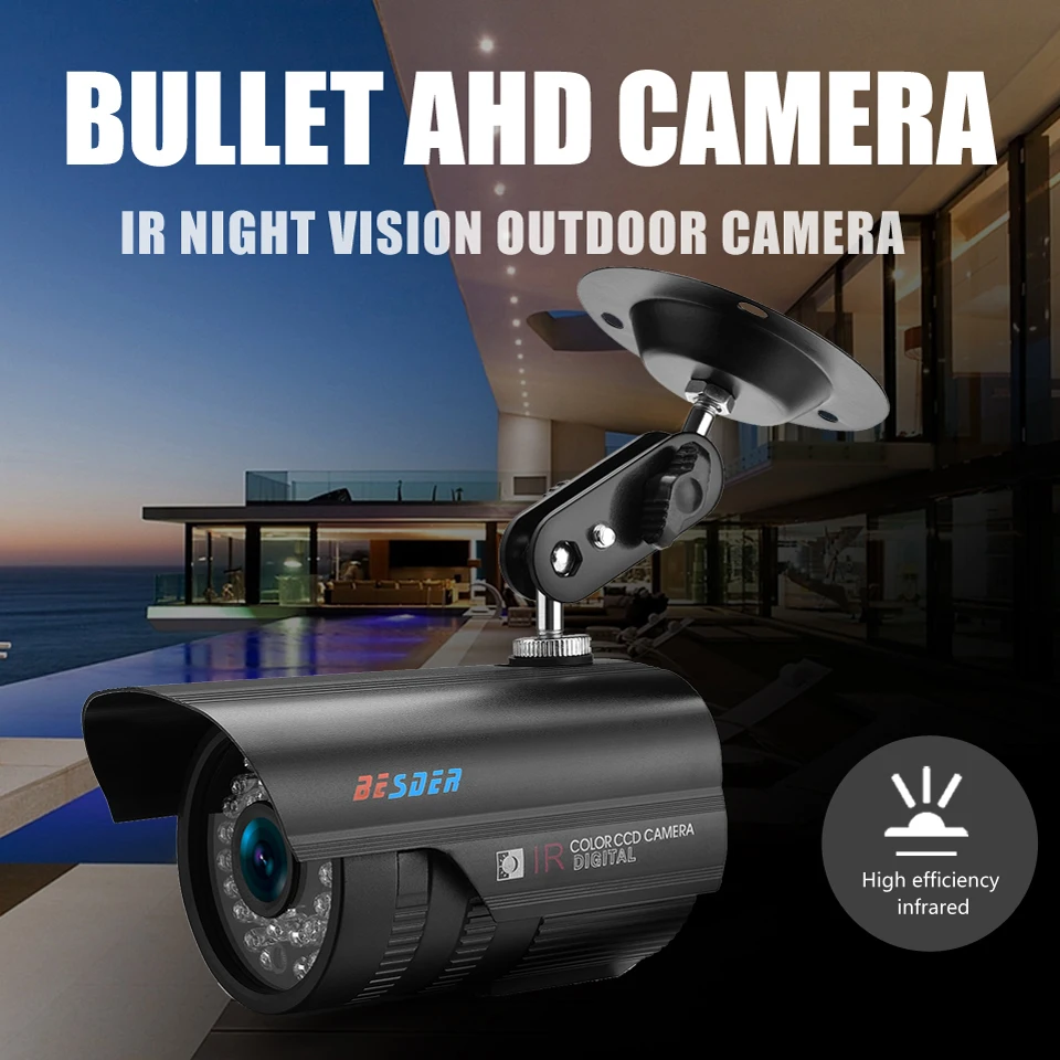Besder IP67 Водонепроницаемый открытый Камера AHD пуля видеонаблюдения 1080 P ИК-фильтр 36