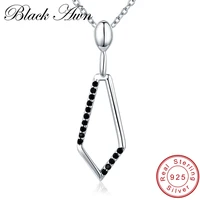 black awn 925 sterling silver jewelry trendy engagement necklace for women wedding necklaces pendants p135