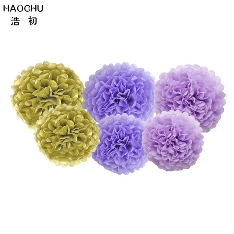 HAOCHU 20 шт./компл. 10 '཈'' фиолетовая Золотая Бумажная гирлянда с кисточками