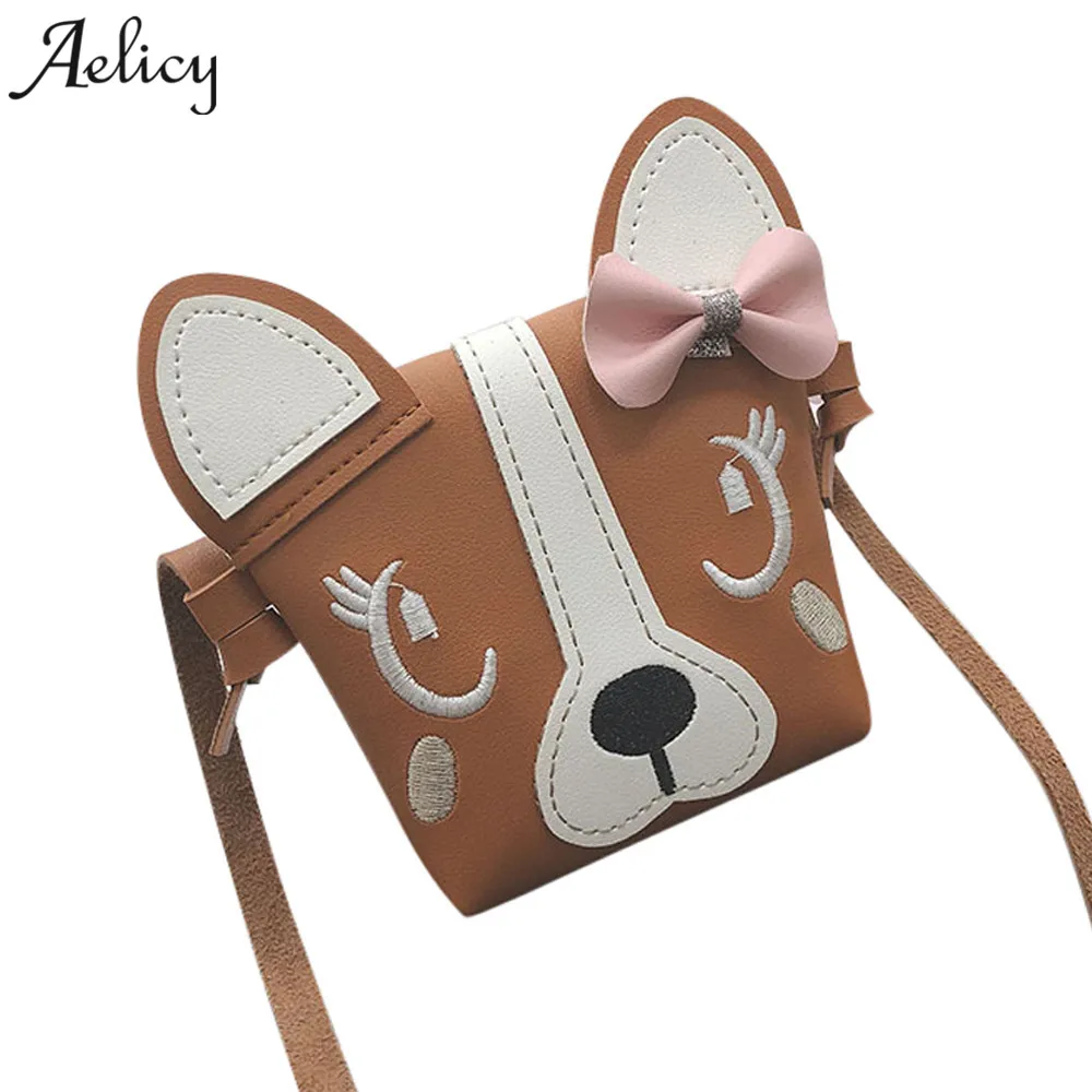 Aelicy модная детская кожаная сумка с милыми животными на плечо мини через сумки для