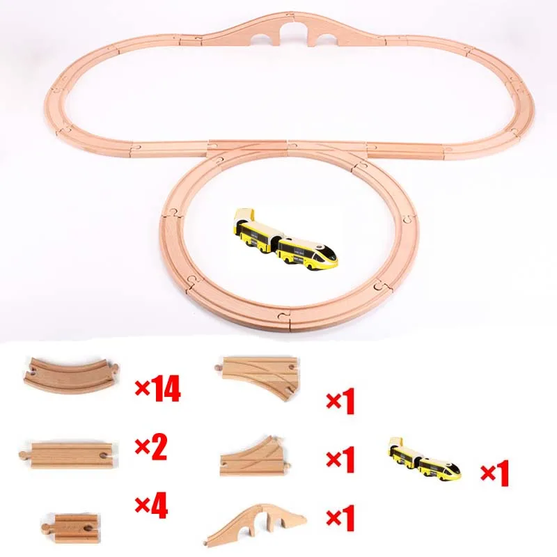 Детская развивающая деревянная железная дорога тема игрушка магнитный