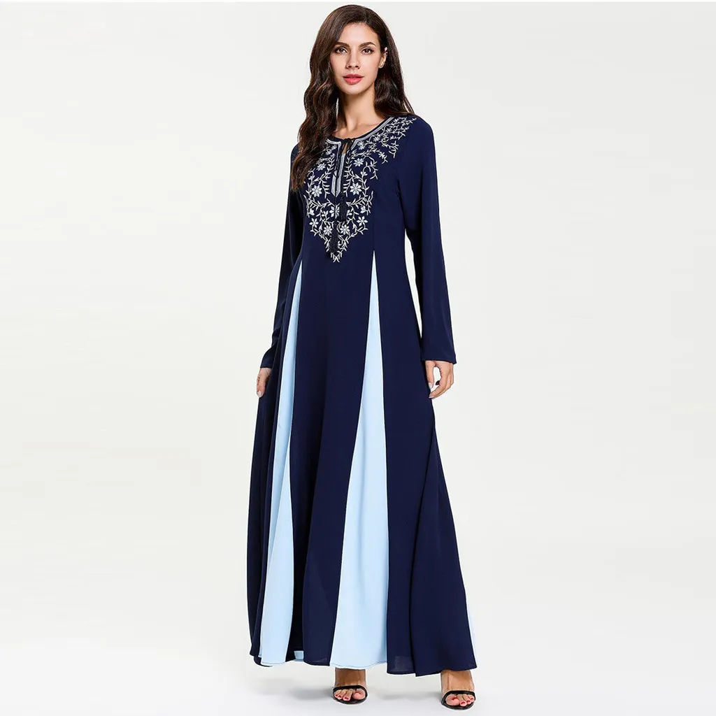 Модный принт в мусульманском стиле абайя мусульманское платье для женщин