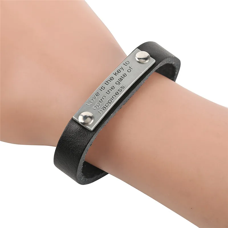 Стильные черные коричневые очаровательные женские кожаные браслеты на