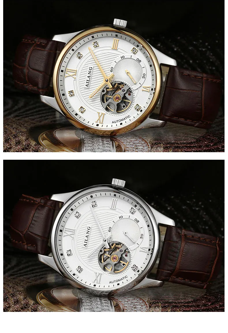 AILANG Tourbillon Мужские часы люксовый бренд Мужские часы автоматические часы алмаз Relogio синий сапфир механические часы