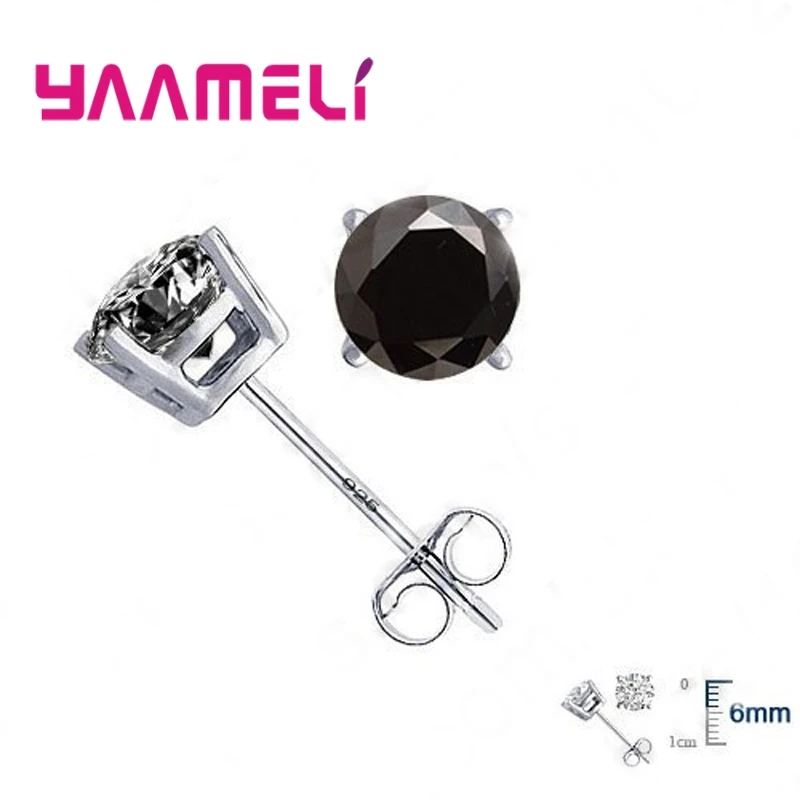 Серьги-гвоздики из серебра 925 пробы с фианитами | Украшения и аксессуары
