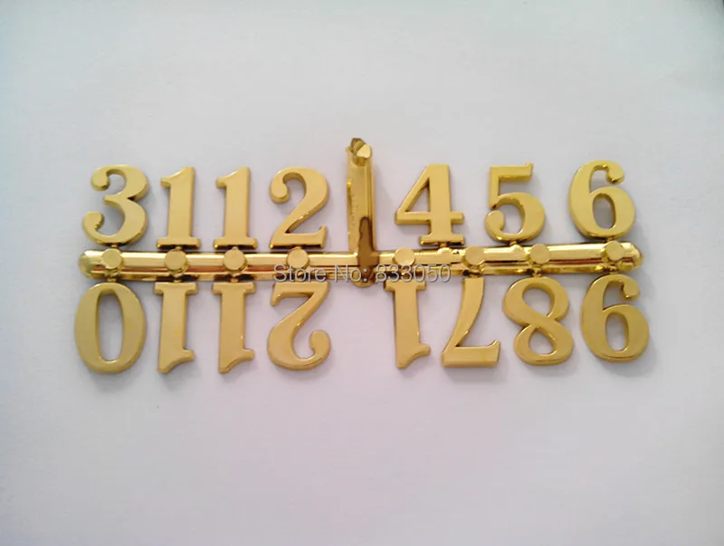 Оптовая продажа 20 комплектов 2 5 см пластиковые цифры часов золотые арабские часы
