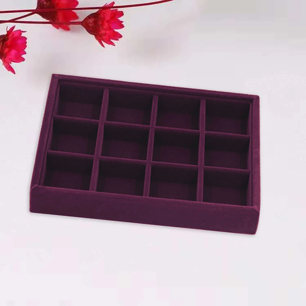 Новинка, фиолетовая коробка для ювелирных изделий DIY, органайзер для хранения ящиков, мягкий Бархатный Чехол для ювелирных изделий, серьги, кольца, ожерелье, кулон, браслет, лоток