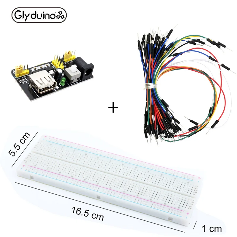 Glyduino 3 В/5 В MB102 макетная плата силовой модуль + MB 102 830 точек Solderless Прототип