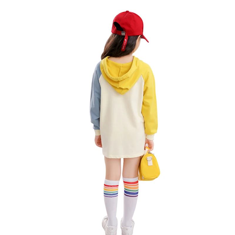 2019 Fashion Mini Patchwork Letter Children Dress Baby Casual Cotton Cartoon Kids Girls Hoodies Clothes for Spring Autumn Summer | Детская