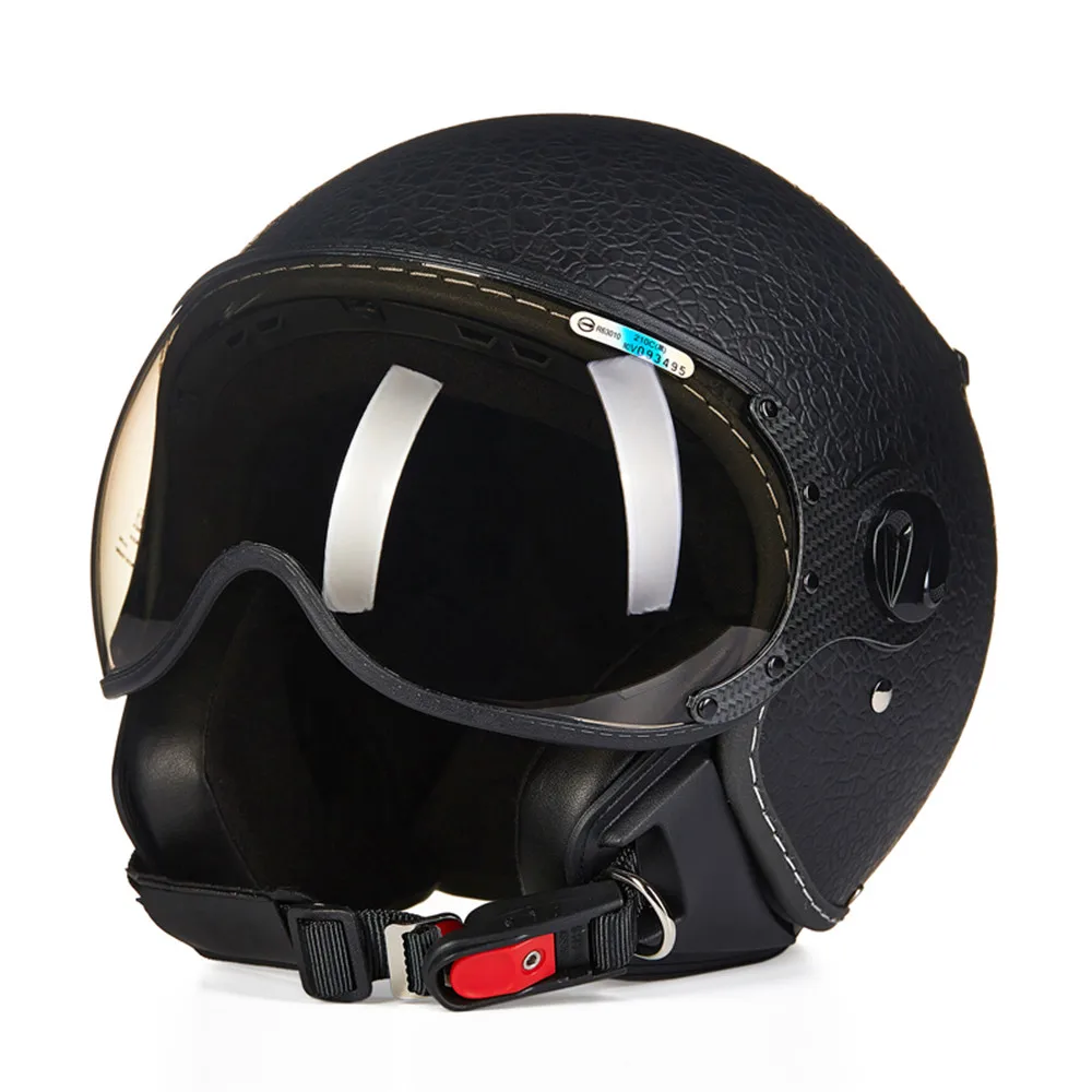 Кожаный мотоциклетный шлем Chopper с открытым лицом винтажный 210c4 Мото Casco motocicleta