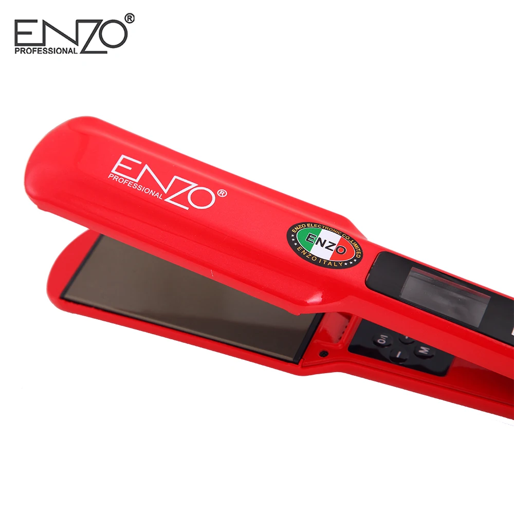 ENZO профессиональный керамический утюжок для выпрямления волос с цифровым ЖК-дисплеем, инструменты для салонов с двойным напряжением