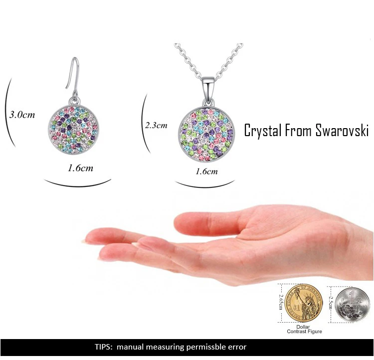 MALANDA Brand Crystals From Swarovski Fashion Round Pendants Necklaces Earrings For Women Wedding Jewelry Set Gift | Украшения и