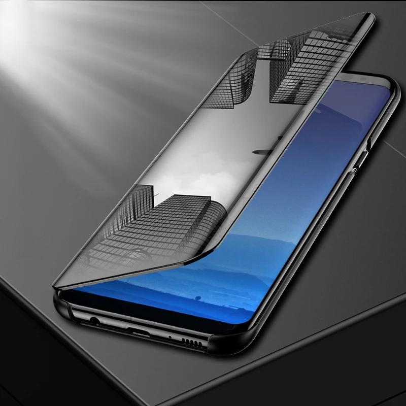 Откидной зеркальный чехол для телефона samsung Galaxy note 8 9 чехлы на Самсун гелакси note9