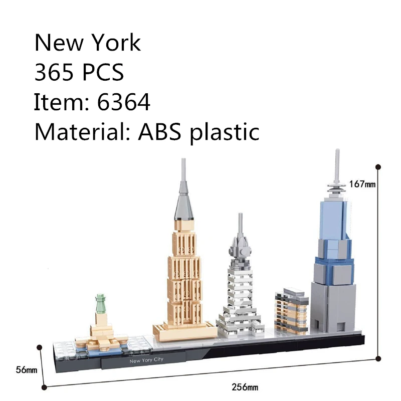 Международно известная архитектура алмазные строительные блоки модель башня