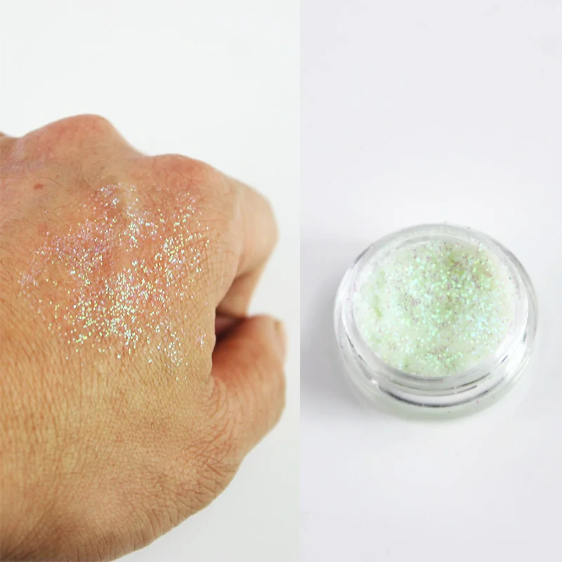 white glitter Фестиваль Блеск Гель боди-арт косметика для лица глаз волосы макияж Декор наклейки массивные блестки Purpurina Cara Hojuelas Para Ojos - Цвет: white glitter