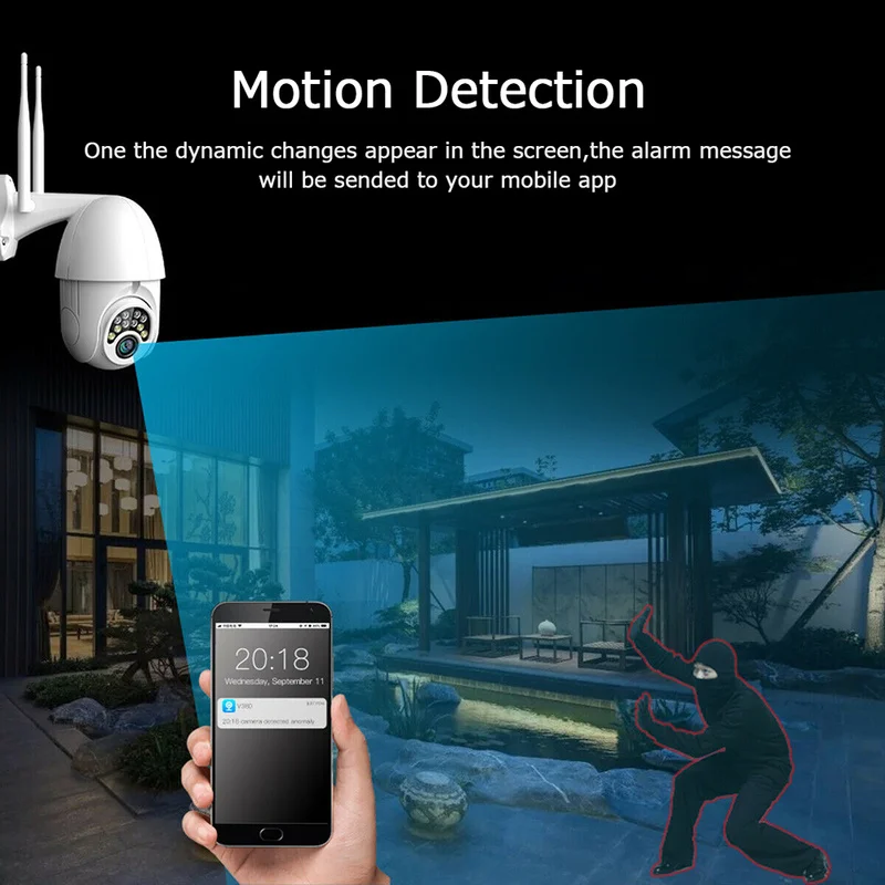 1080P PTZ камера безопасности Wi-Fi уличная скоростная купольная Беспроводная IP камера CCTV Pan Tilt 4X Zoom ИК Сетевая камера наблюдения 720P