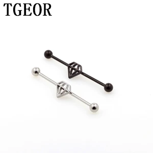 wholesale scaffold barbells 20pcs surgical Stainless Steel 14G Geometric shap industrial barbell pie