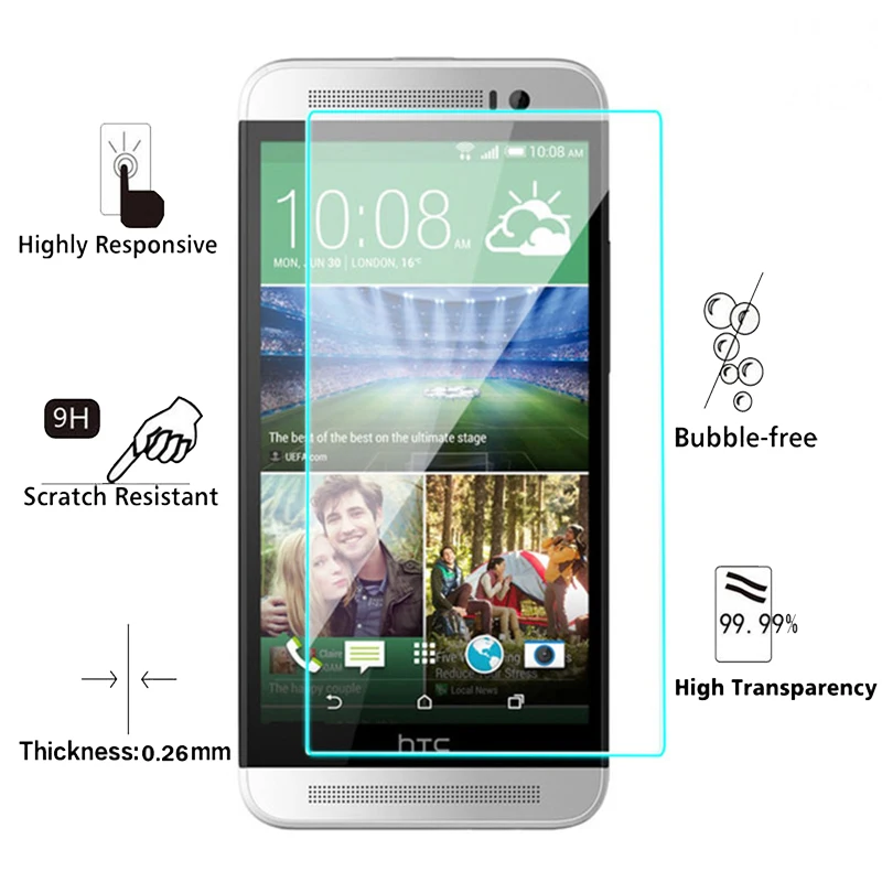 10 шт./лот 2.5D Закаленное стекло для HTC One E8 9H Высокое качество Взрывозащищенная