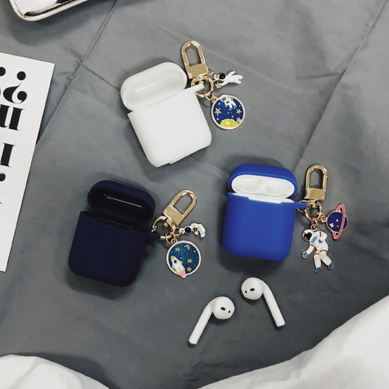 Классический Декоративный силиконовый чехол астронавта для Apple Airpods, аксессуары для наушников Bluetooth, защитный чехол для ключей