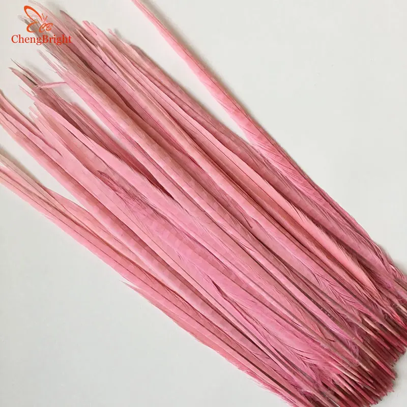 Pink 2-500 шт. высокое качество натуральные перья фазана 16-18 дюймов/40-45 см Декоративные Diy Свадебные аксессуары фазанье перо - Цвет: Pink
