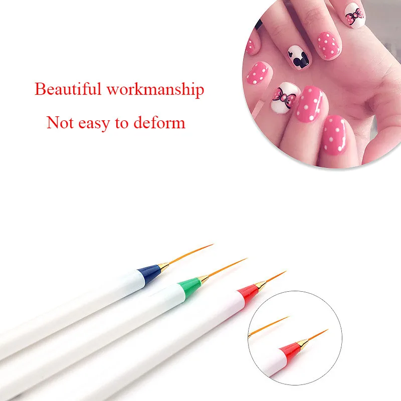 3 Размеры полосы широкая линия нажмите с силой так Кисть Nail Art Image рисунок УФ Гель
