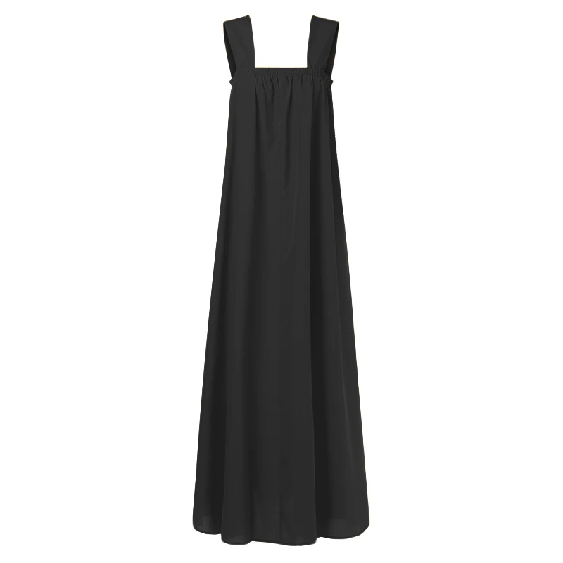 Fanco Women Maxi Long Dress Summer Sexy Sleeveless Square Neck Strap Party Bohemian Holiday Female Vestidos Plus Size | Женская одежда