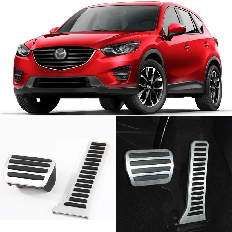 

2pcs Aluminium Non Slip Foot Rest Fuel Gas Brake Pedal Cover For Mazda CX-5 2013-2016