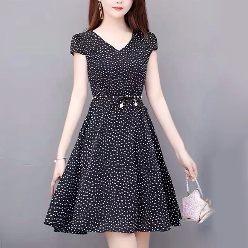Летнее женское коктейльное платье с коротким рукавом повседневное модное