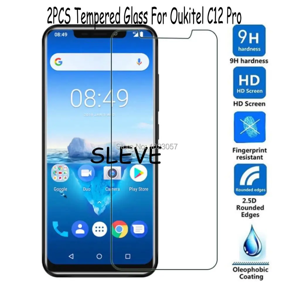 2 шт. Oukitel C12 Pro закаленное стекло для защита экрана 9H Взрывозащищенная ЖК-пленка |