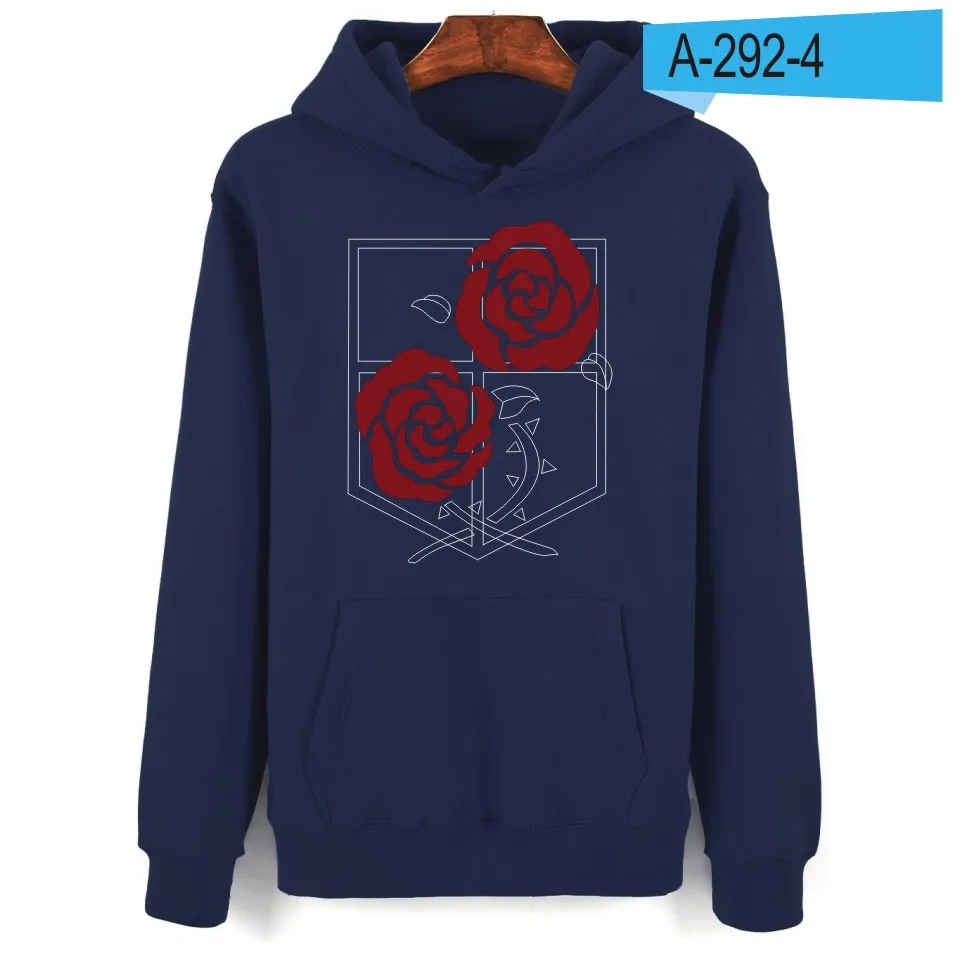 Navy Blue Модная толстовка с капюшоном в стиле японского поп-аниме, женские/мужские толстовки с капюшоном, женская верхняя одежда с забавным рисунком из мультфильма «атака на Титанов», Аллен - Цвет: Navy Blue