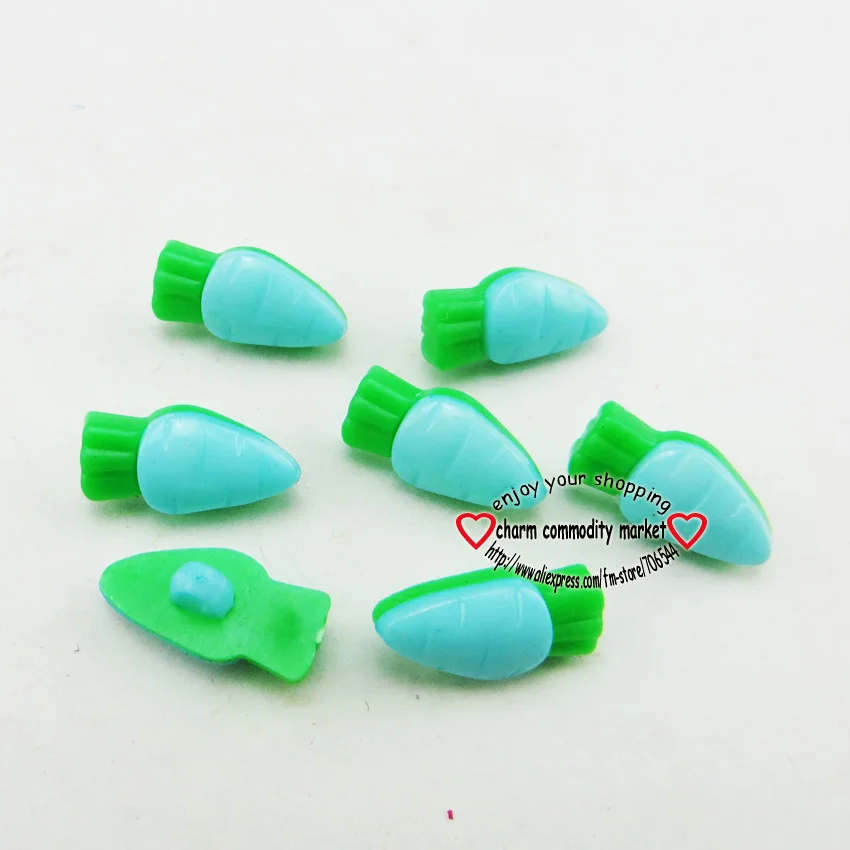 Ice blue 50 шт. смешанные пуговицы в виде морковки, украшения, пластиковые игрушки, пальто, сапоги, швейная одежда, аксессуары для детей, мультфильм, сделай сам, пуговицы, P-172G - Цвет: Ice blue