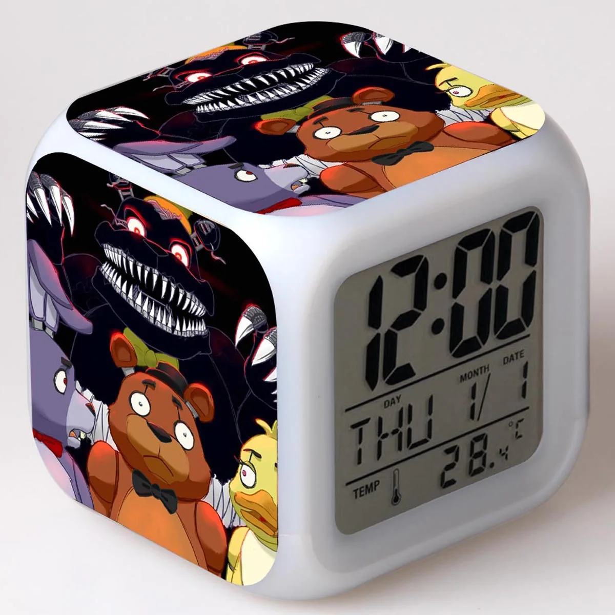 18 Freddy светодиодный Будильник мультфильм Цифровой Детский будильник игрушки Пробуждение свет светодиодный часы-будильник стол Reveil стол Wekker - Цвет: 18