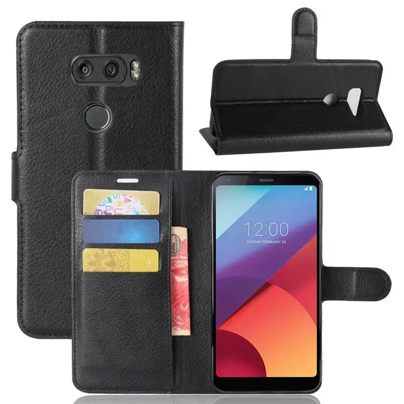 Роскошный флип чехол из искусственной кожи для LG V30 V 30 кожаный бумажник с