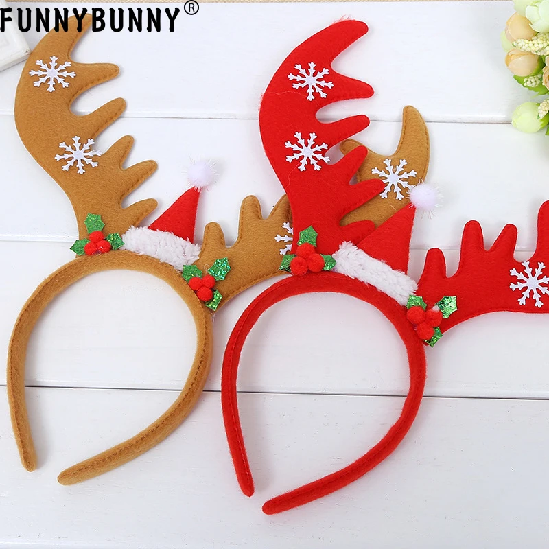 Обруч для волос FUNNYBUNNY Kid Lady Рождественский олень длинный рога