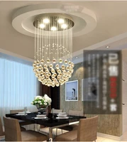 led crystal chandeliers round stair hanging lights aisle duplex stairs bedroom clothing store living room restaurant chandeliers