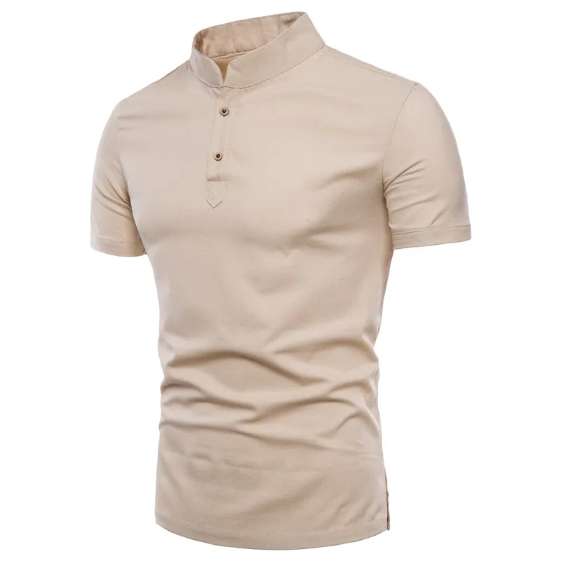 2019 Summer New Men Shirt Fashion Chinese style Linen Slim Fit Casual Short Sleeves Camisa Social Dress Shirts M-5XL | Мужская одежда