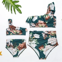 family bathing suits mother girl bikini swimsuit for mom and daughter swimsuits female children baby kid beach swimwear 2019