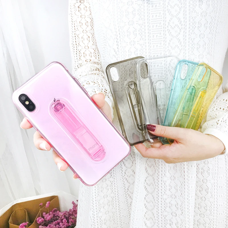 Мягкий прозрачный чехол из ТПУ для iphone X XS MAX XR 5 5S se 6 7 6s 8 Plus с держателем-кольцом