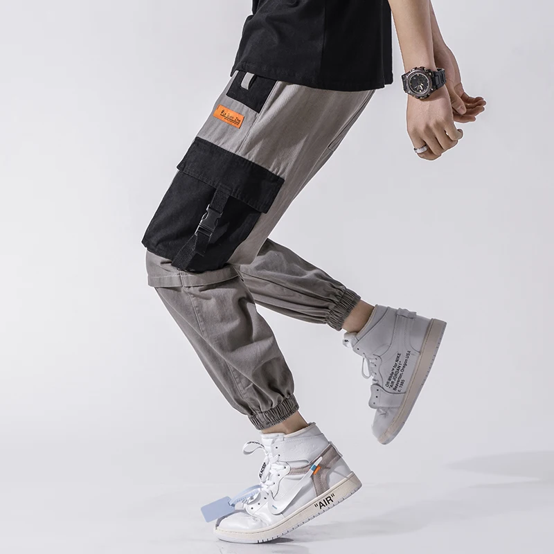 

2018 Pockets Cargo Harem Pants Mens Casual Joggers Baggy Tactical Trousers Harajuku Streetwear Hip Hop Fashion Swag