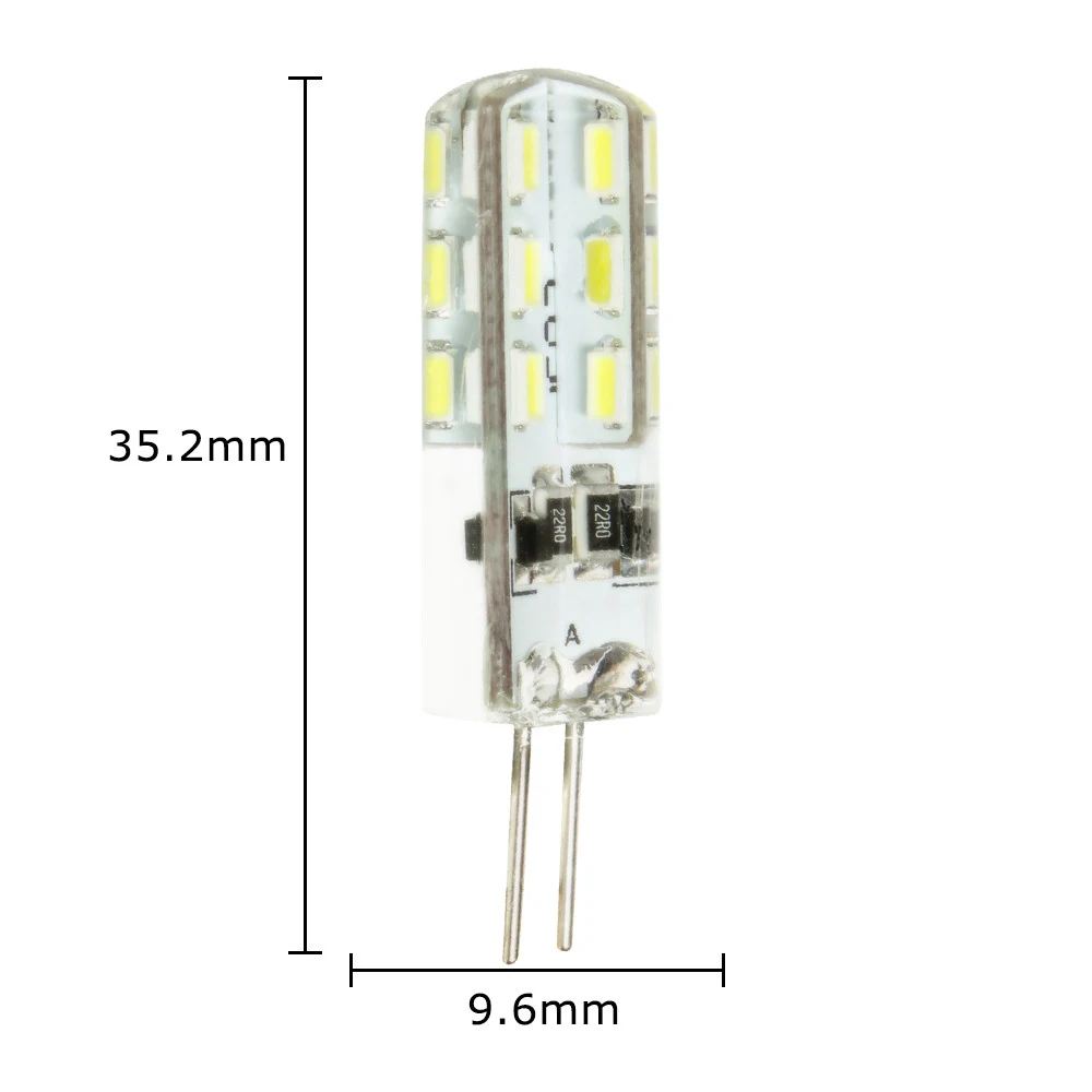 12 шт G4 Светодиодный светильник 24 3014SMD энергосберегающая лампа 3W DC 12V 180-240LM теплый белый 3000K 360 Угол луча силикагель
