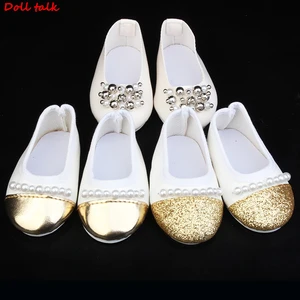 Модные фронтальный кукла обувь нового дизайна; Рукотворные женские зимние ботинки с жемчугом для куклы кукла обувь для 18 дюймов BJD ручной работы аксессуары для игрушечной куклы