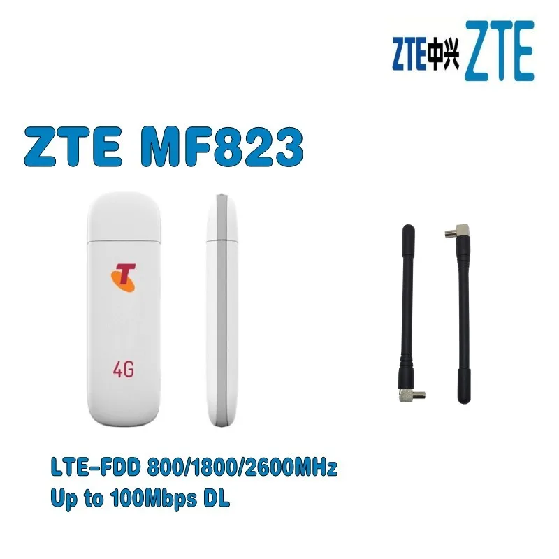 

Оригинальный разблокированный ZTE MF823 100 Мбит/с 4G LTE широкополосный USB-модем донгл SurfStick карта данных плюс 2 шт. 4g антенна