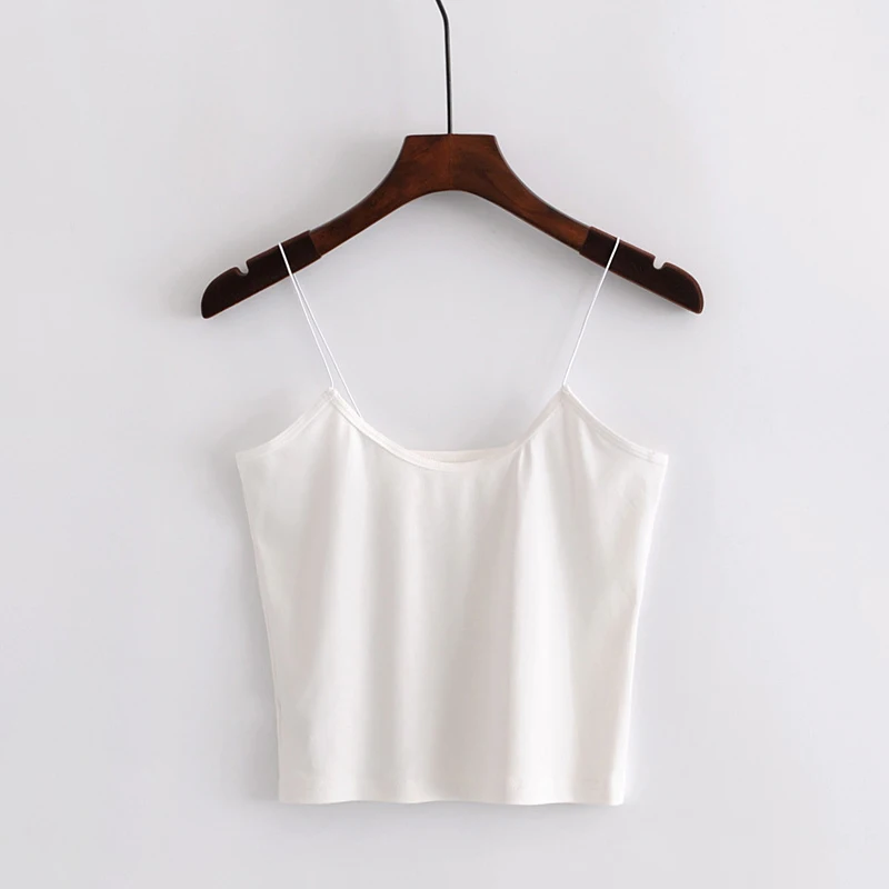 short white Женские винтажные Сексуальные Вязаные Короткие топы на бретельках с бретельками на бретельках, майка, топ, бикини, без косточек - Цвет: short white