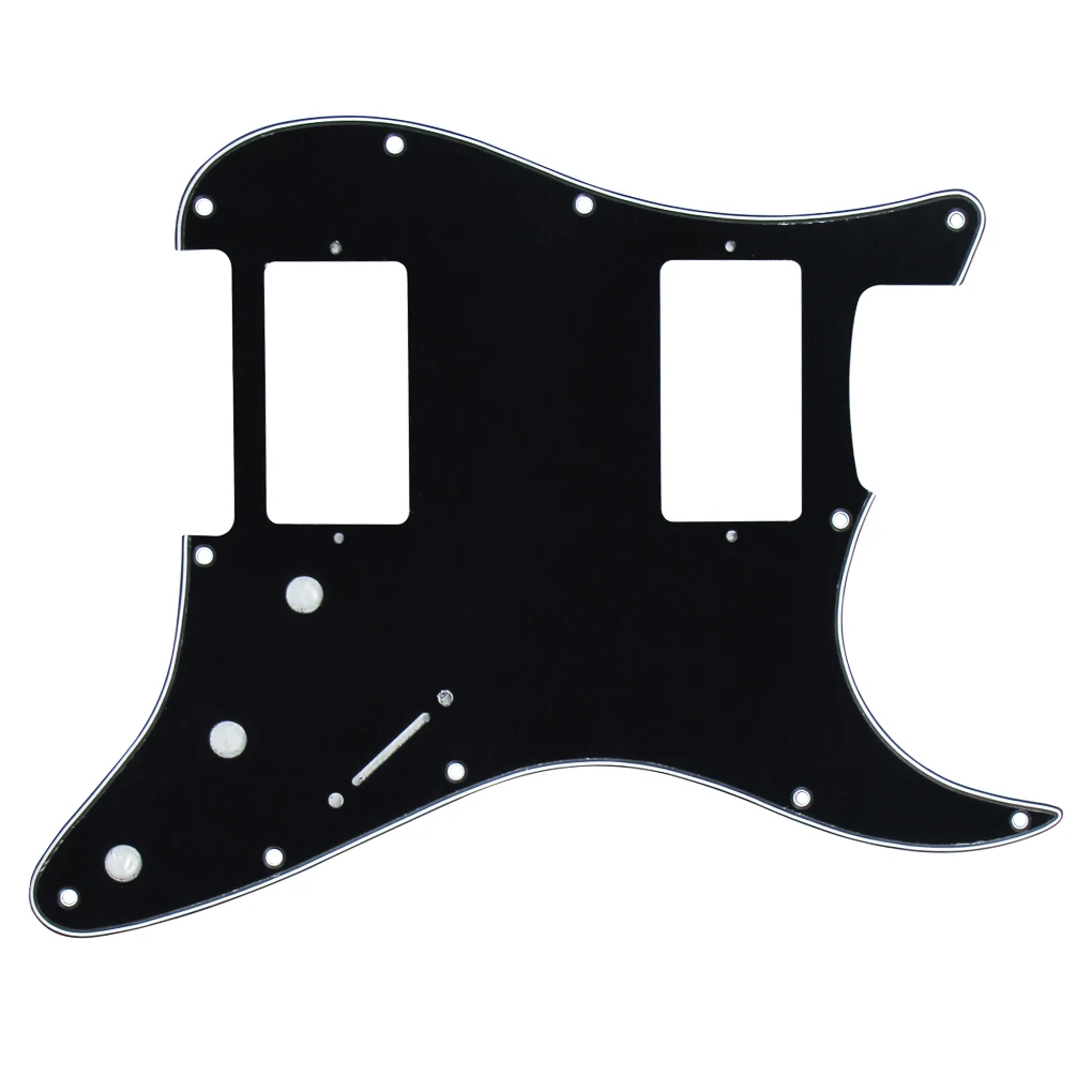 FLEOR Set of 3Ply Black 11 Hole HH ST Pickguard Guitar Scratch Plate Tremolo Cover Back for Accessories Parts | Спорт и развлечения