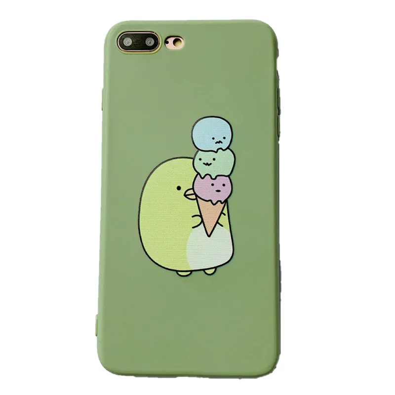 Мягкий силиконовый матовый чехол с милым животным мороженым из ТПУ для iPhone 6 6S 7 8