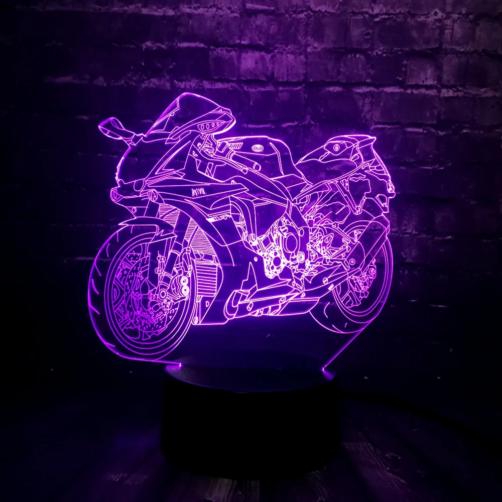 3D светодиодный ночной Светильник motocykel светильник в форме мотоцикла автомобиль 7