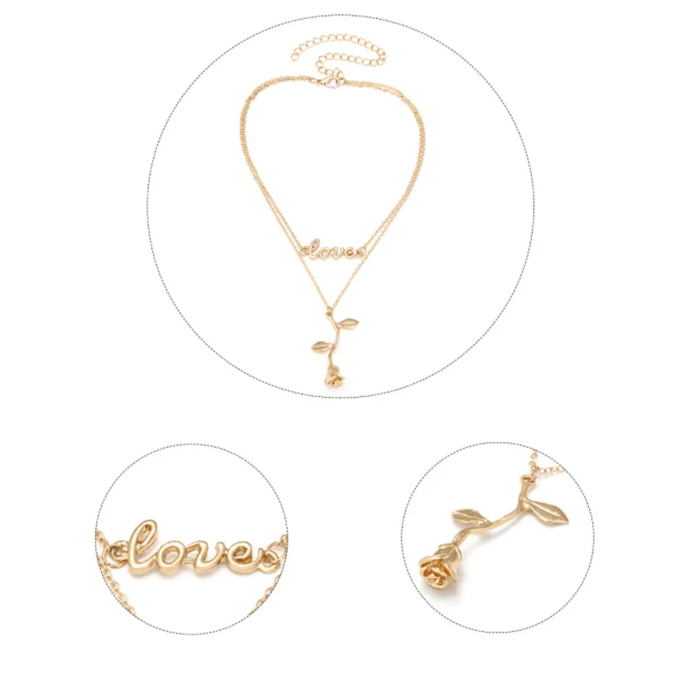 Женское ожерелье с подвеской в виде цветка розы | Украшения и аксессуары