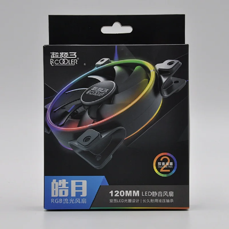 PcCooler 12 см чехол-вентилятор Halo светодиодный 2 AURA RGB тихий костюм для кулера процессора жидкостный кулер вентилятор охлаждения компьютера для molex