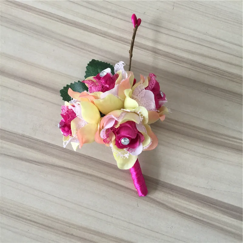 7 цветов свадебные цветы бутоньерка для жениха искусственная Роза аксессуары