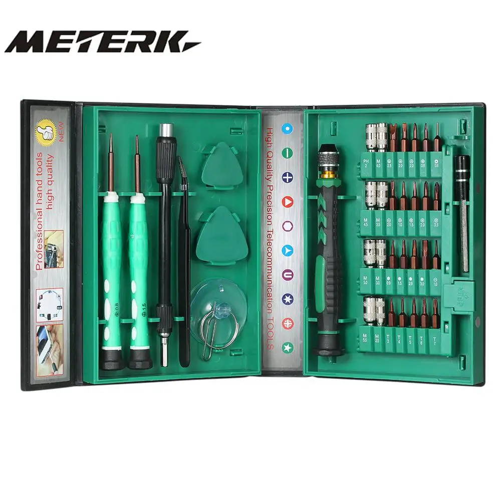 Meterk 38 в 1 Набор отверток для сотовых телефонов и телекоммуникаций звездообразная